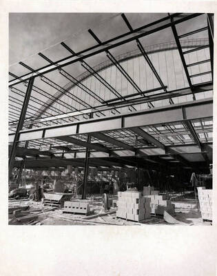 Kibbie Dome annex under construction.