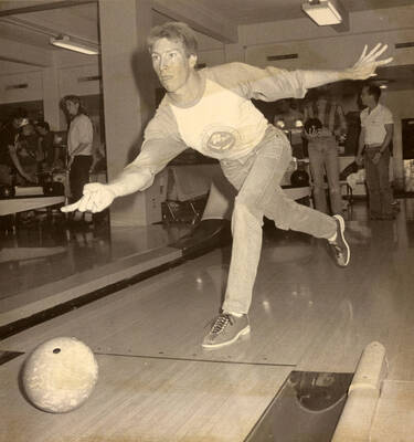 Student bowling.
