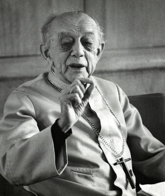 Latin American Archbishop Helder Camara, speaking.