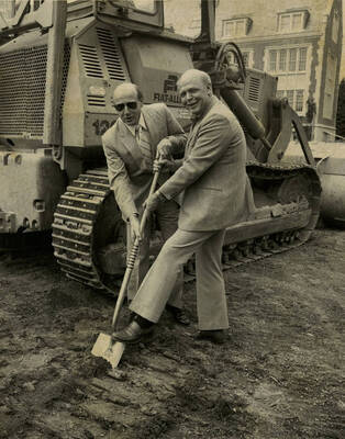 Breaking ground for the new Life Science addition with President Richard Gibb.