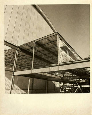 Kibbie Dome annex under construction.