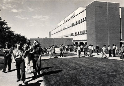 Students in front of Renfrew Hall.
