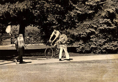 Students walking outdoors.