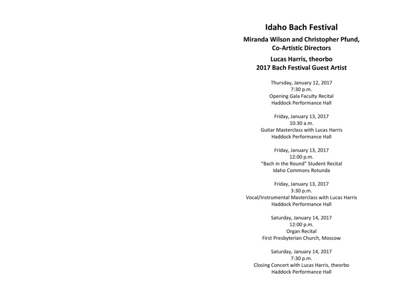 6th Annual Idaho Bach Festival