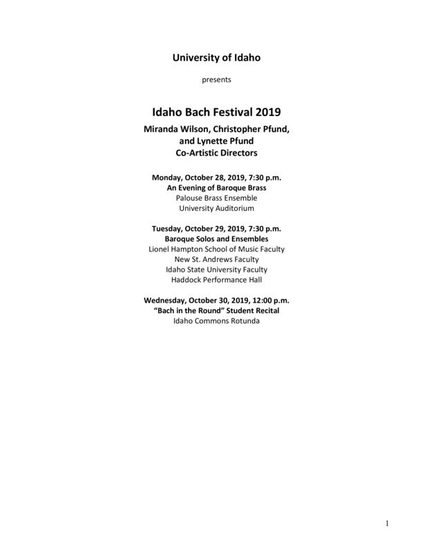 9th Annual Idaho Bach Festival