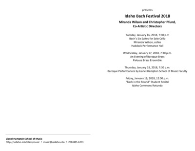 7th Annual Idaho Bach Festival