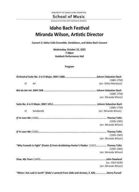 2025 Idaho Bach Festival