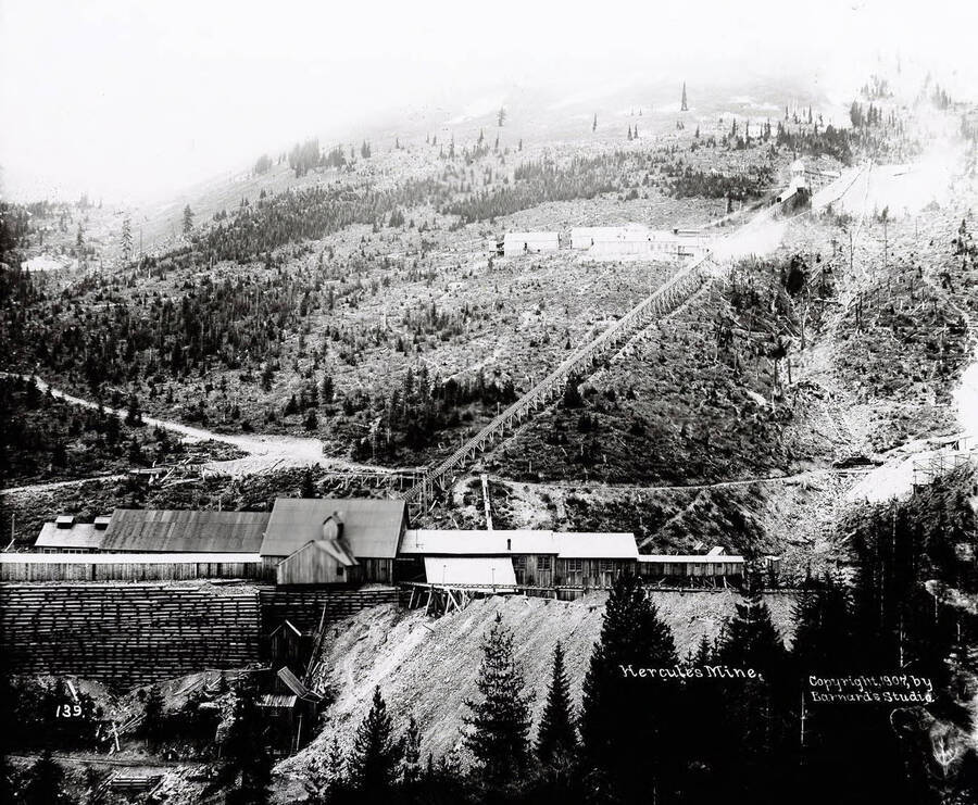 View of Hercules Mine in Burke, Idaho; Caption on front: "Hercules Mine."