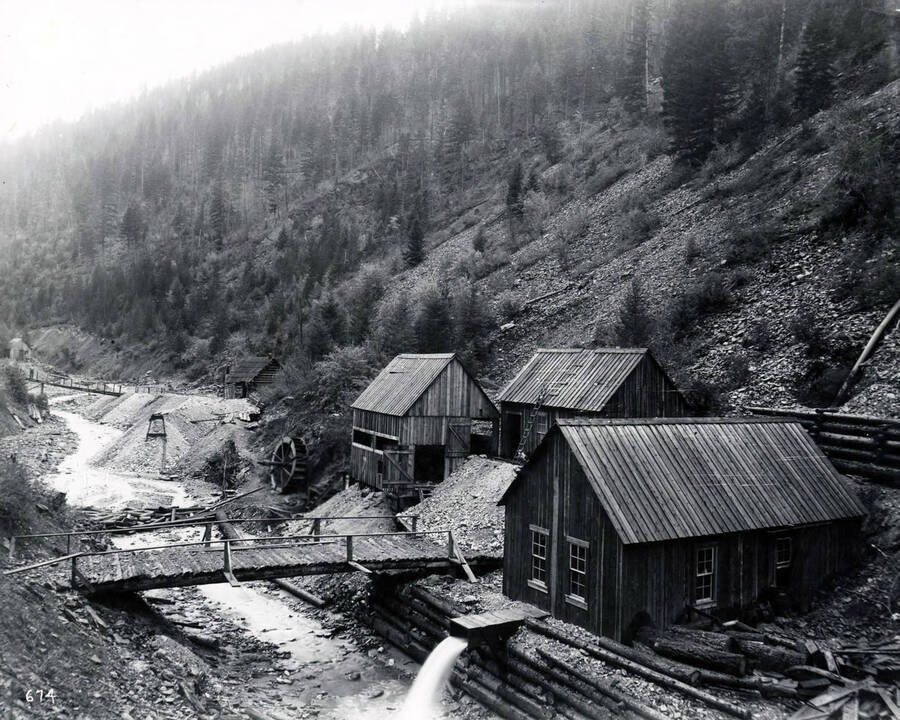 Image shows Amador Mine in Lolo National Forest next to Cedar Creek.