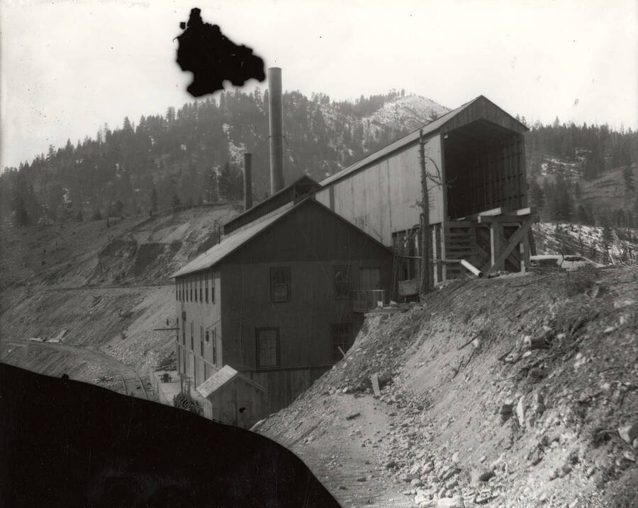 Building on the hillside at the Amador Mine In Cedar Creek, Montana.