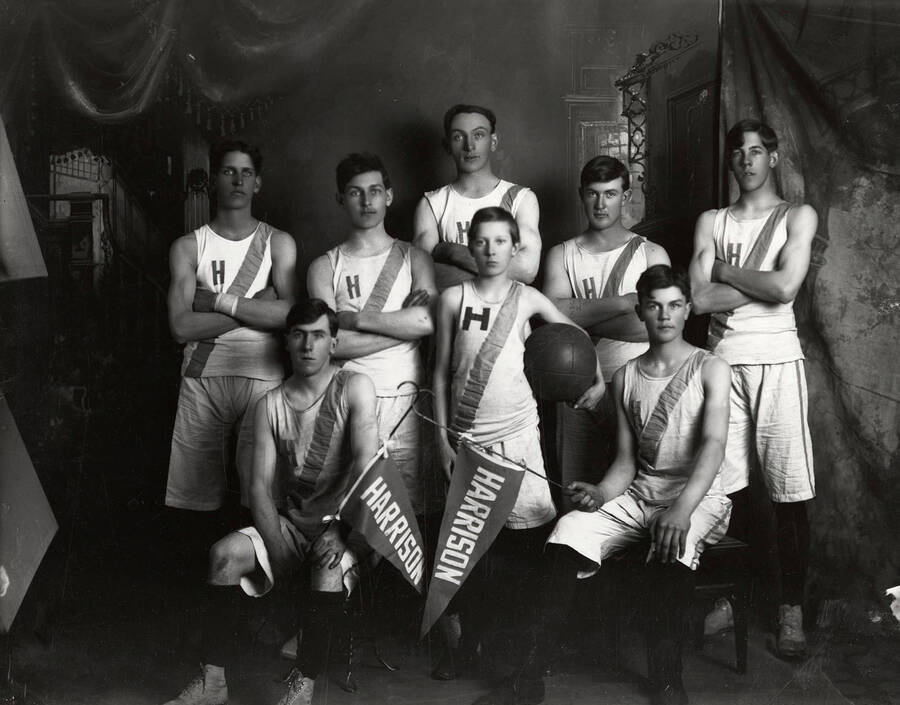 The men's basketball team for Harrison High School in Harrison, Idaho.