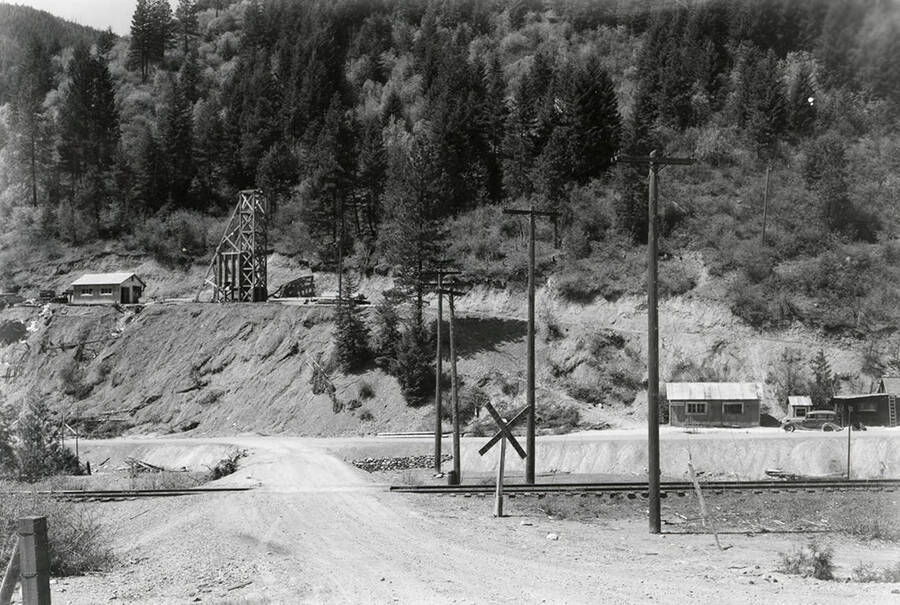 Exterior view of Thomas Mines in Wallace, Idaho.