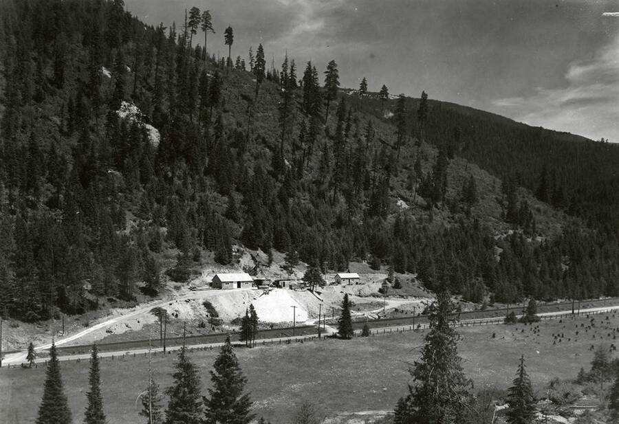 Exterior view of the Vindicator Mine in Mullan, Idaho.