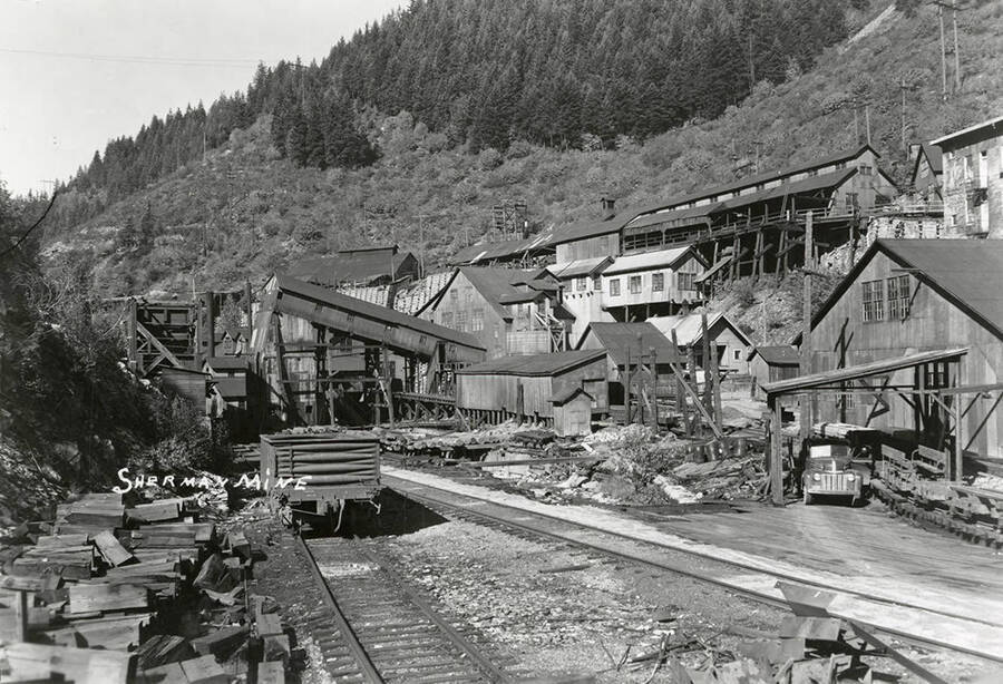 View of the equipment on  the Sherman Mine in Burke, Idaho.