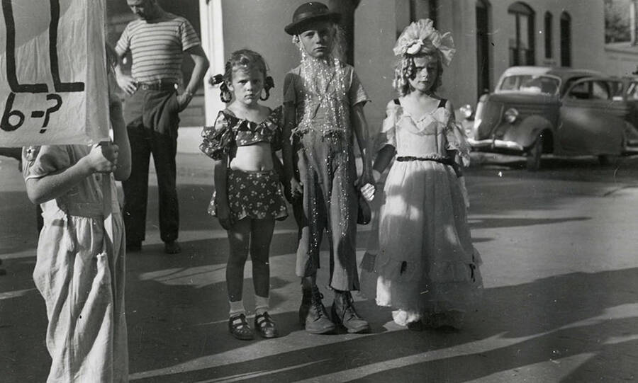 Children dressed up for the children's parade during Mullan 49'er parade in Mullan, Idaho.