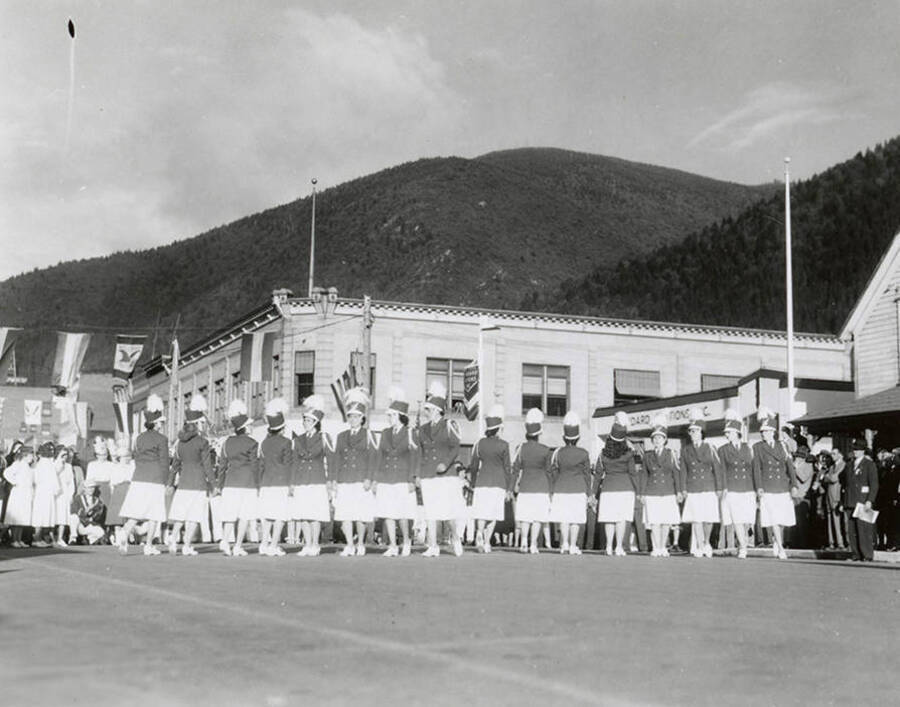 The Wallace Ladies Auxiliary drill team at the Eagles Convention in Wallace, Idaho.