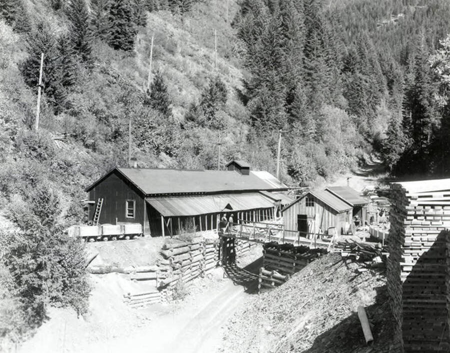 Exterior view of the Carlisle Mine in Wallace, Idaho.