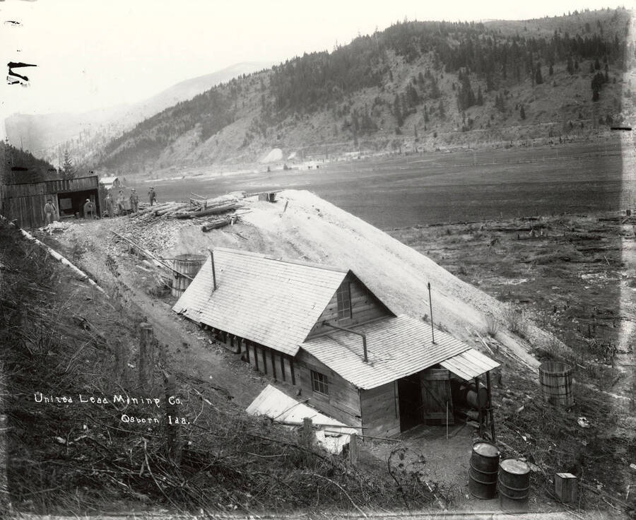 View of buildings at United Lead Mining Company in Osborn, Idaho.