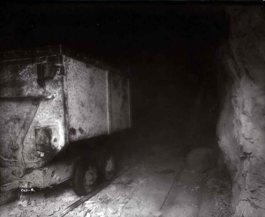 View of an ore car inside the Marsh Mine.