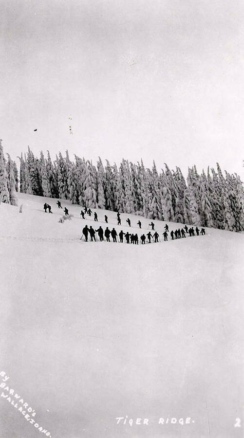 The Aurora Ski Club and Wallace Men skiing at Tiger Ridge.