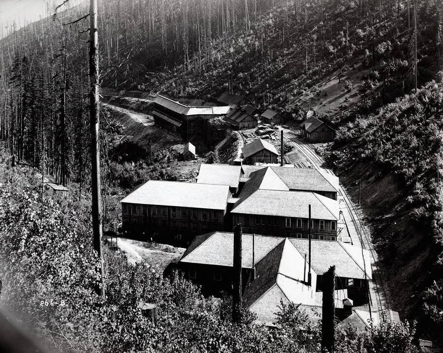 Exterior view of the boarding house at the Morning Mine in Mullan, Idaho.