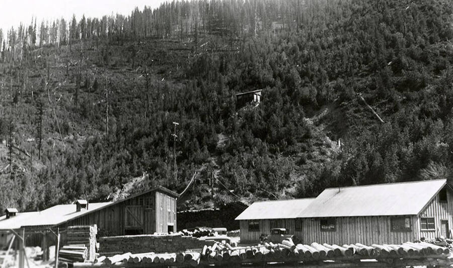 The buildings that are part of Jack Waite Mining Company in Duthie, Idaho.