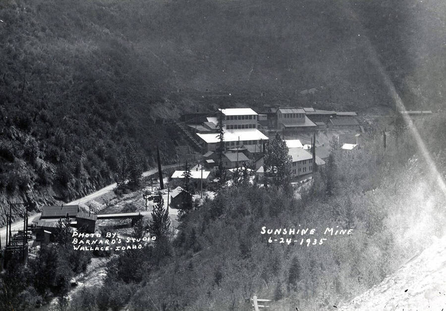 View of the surface plant on Sunshine Mine in Kellogg, Idaho.