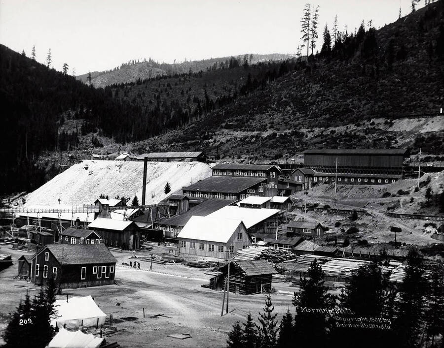 Exterior view of the Morning Mill in Mullan, Idaho.