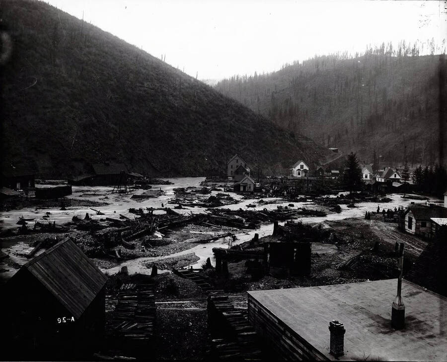 Image is of Wallace, Idaho after the flood of 1897.