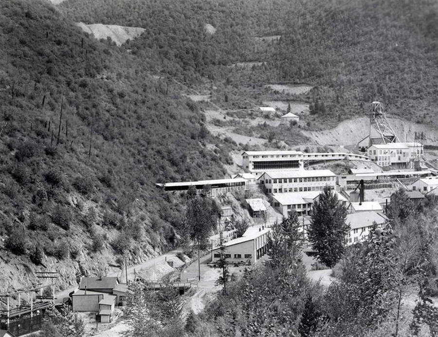 View of the mill that was part of Sunshine Mining Company in Wallace, Idaho.