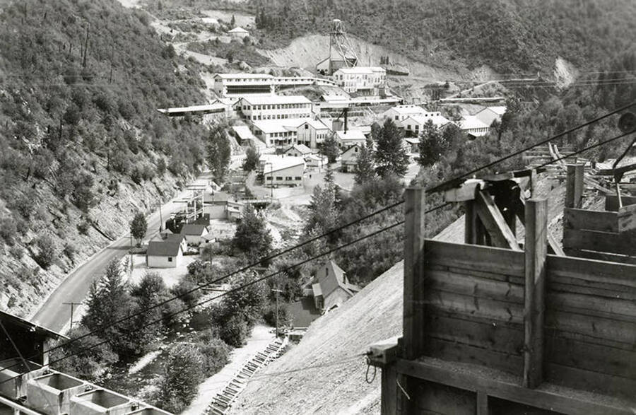 View of the mill that was part of Sunshine Mining Company in Wallace, Idaho.