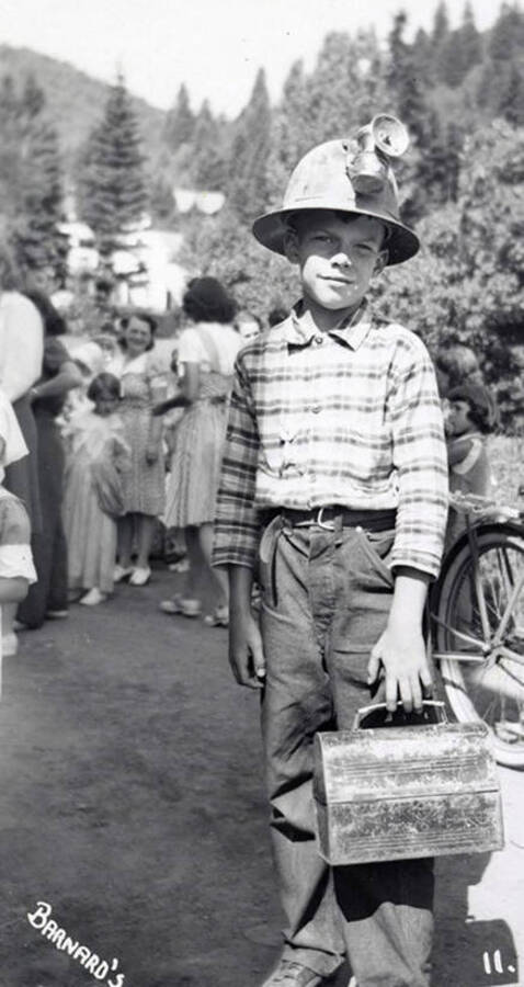 A child in costume for the Mullan 49'er parade in Mullan, Idaho.