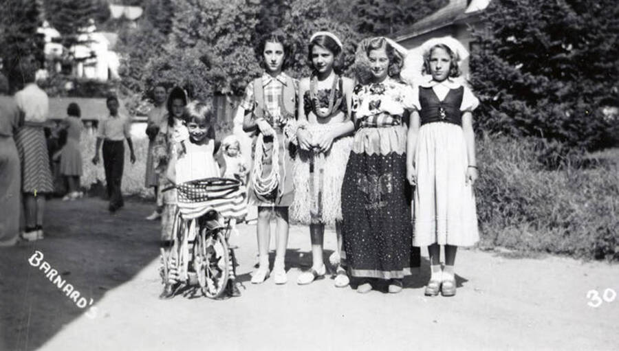 Children in costume for the Mullan 49'er parade in Mullan, Idaho.