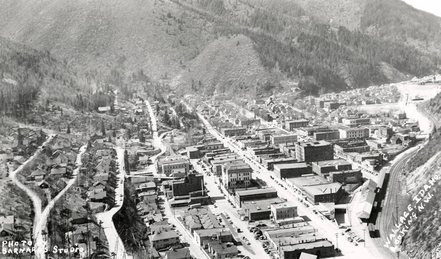 View of Wallace, Idaho when looking northwest.