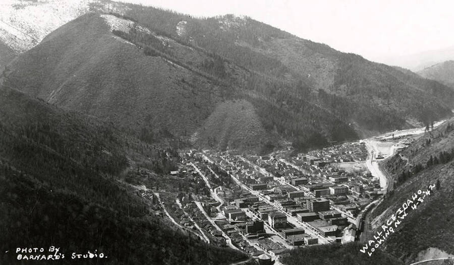 View of Wallace, Idaho when looking northwest.