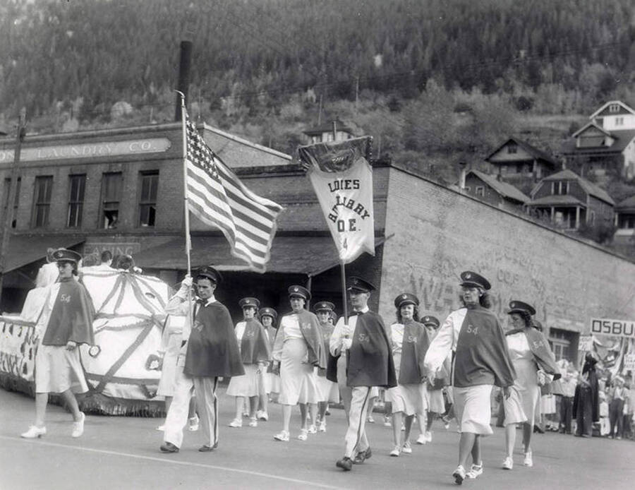 The Ladies walking in the Elks Roundup parade in Wallace, Idaho.