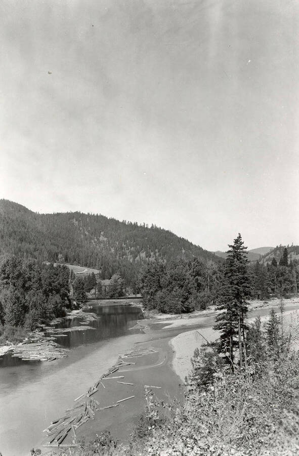 Confluence of the north and south forks of the Coeur d'Alene River. The two rivers join near Enaville.