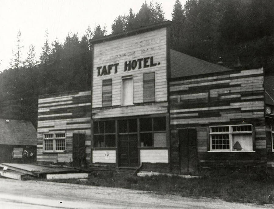 Exterior view of the Taft Hotel in Taft, Montana.