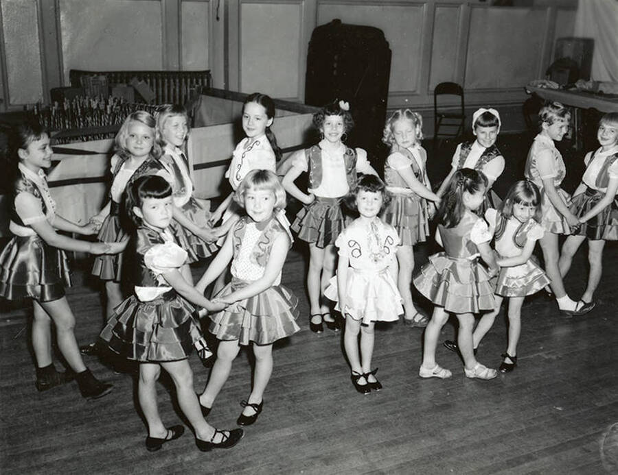 Children dancing in the Grote dancing class in Wallace, Idaho.