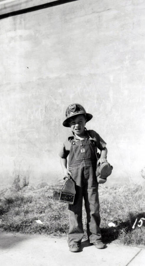 A child in costume during the 49'er Parade in Mullan, Idaho.