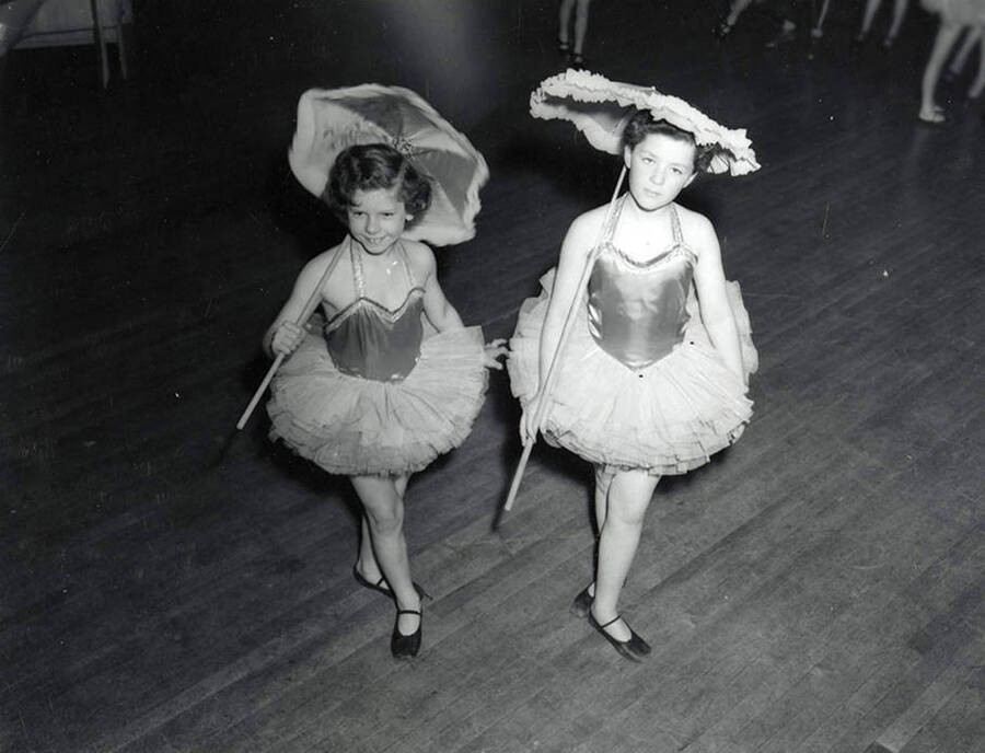 Children dressed in costumes for the Grote dancing class in Wallace, Idaho.