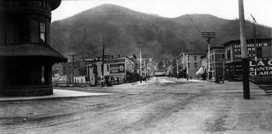 Street scene of Wallace, Idaho.