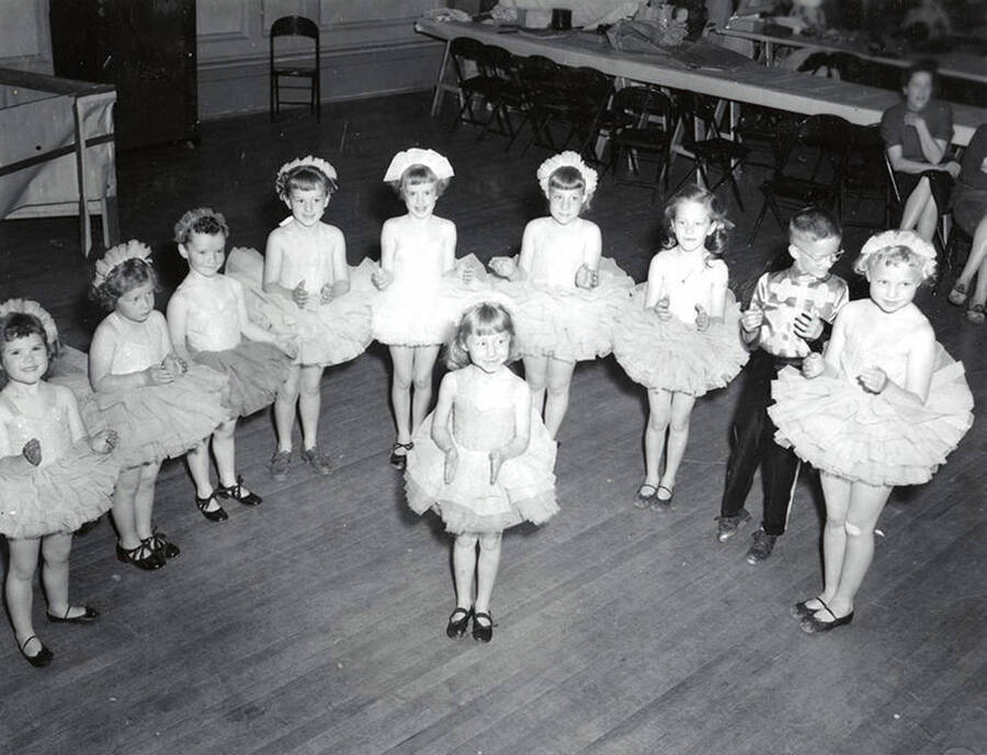Children dancing in the Grote dancing class in Wallace, Idaho.