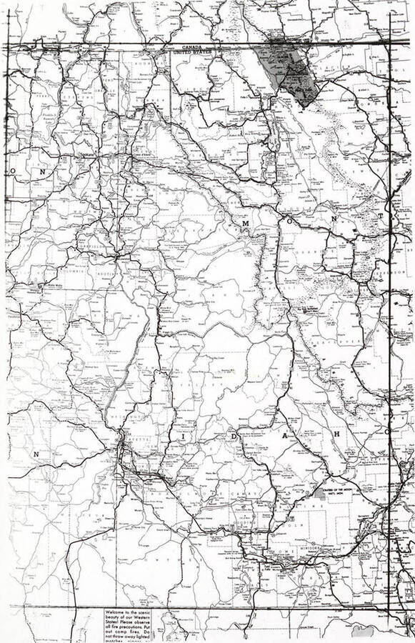 A map of Idaho copied for the Wallace Miners Union.