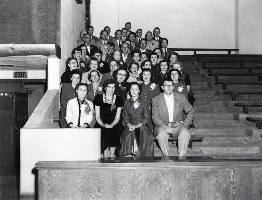 Group picture of the teachers who work in Wallace, Idaho