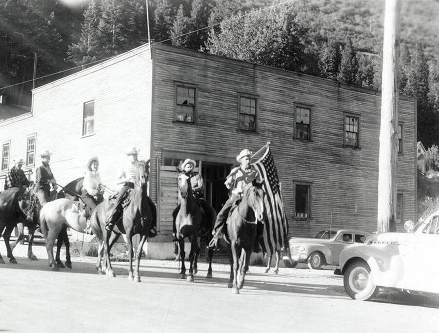 Horses being ridden in the Mullan 49'er Parade in Mullan, Idaho.