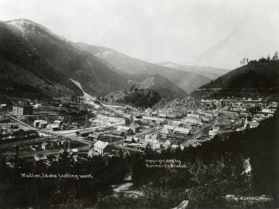 View of Mullan, Idaho, looking west.