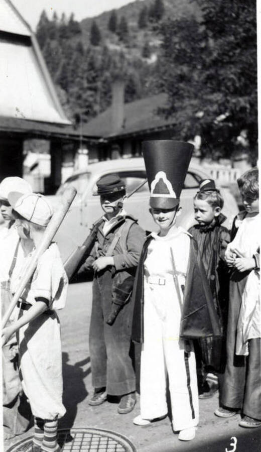Children in costume during the 49'er Parade in Mullan, Idaho.