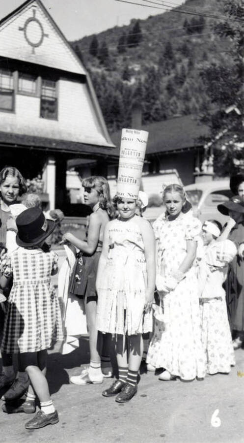 Children in costume during the 49'er Parade in Mullan, Idaho.
