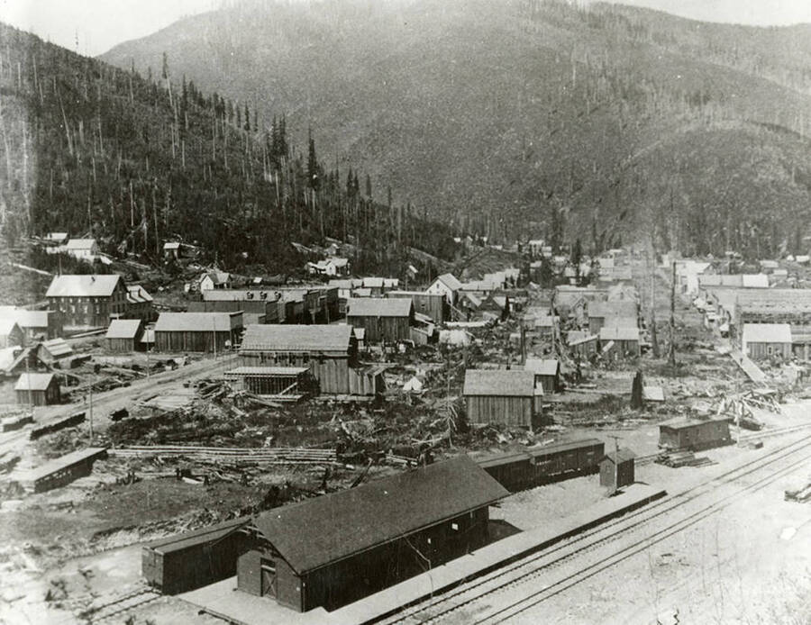 View of Wallace, Idaho when looking west.